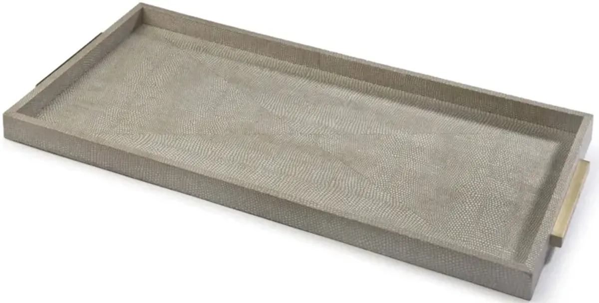 Rectangle Shagreen Boutique Tray (Ivory Grey Python)