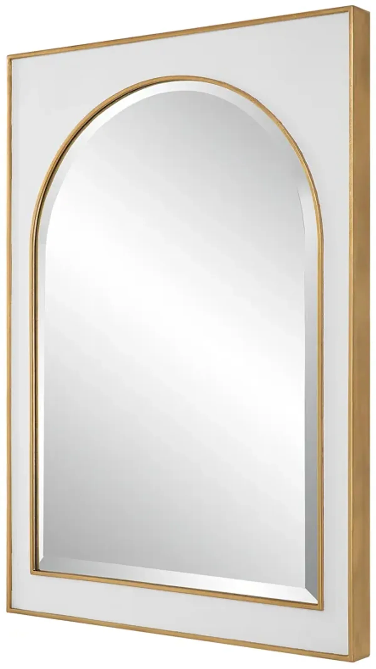 Crisanta Gloss White Arch Mirror