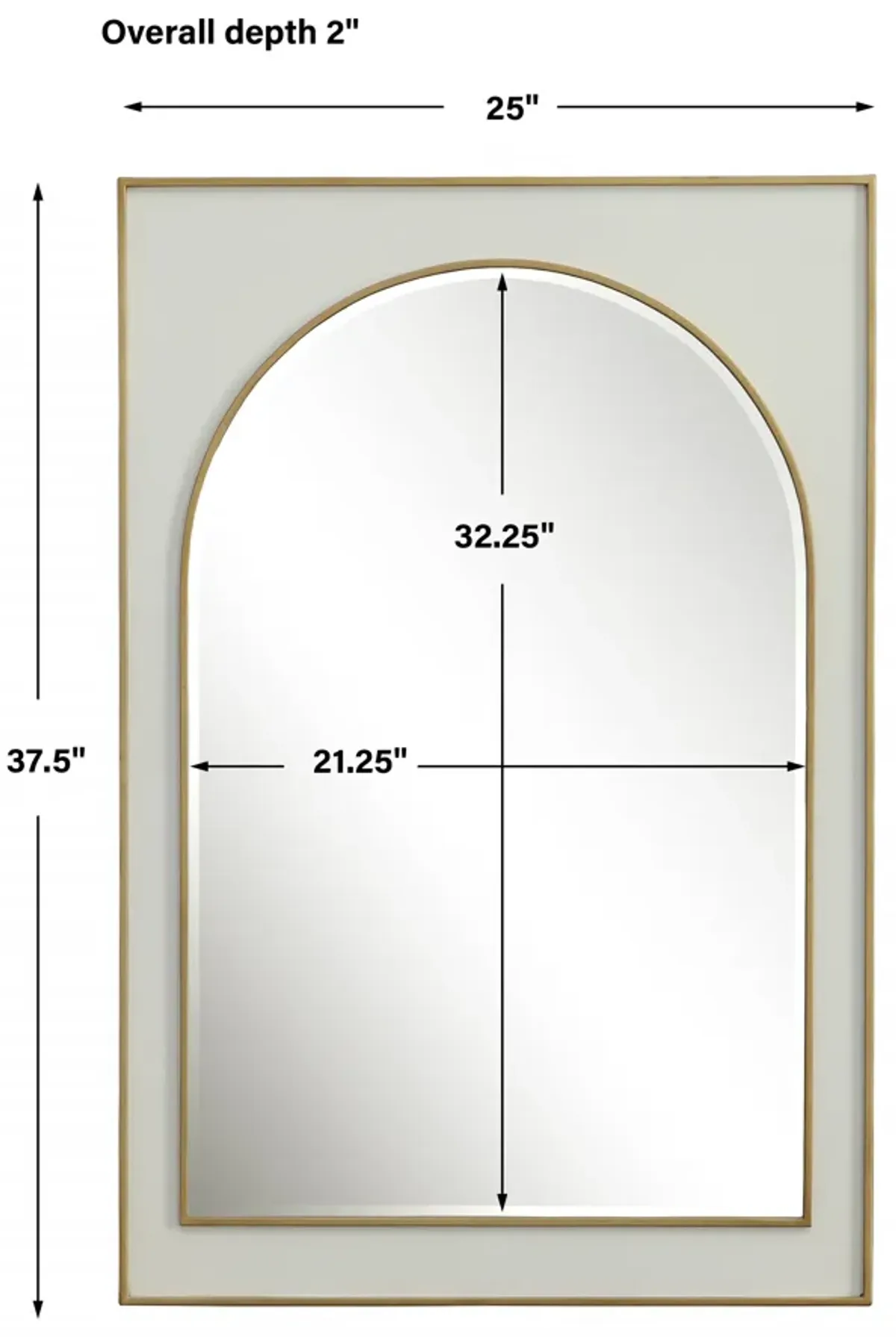 Crisanta Gloss White Arch Mirror