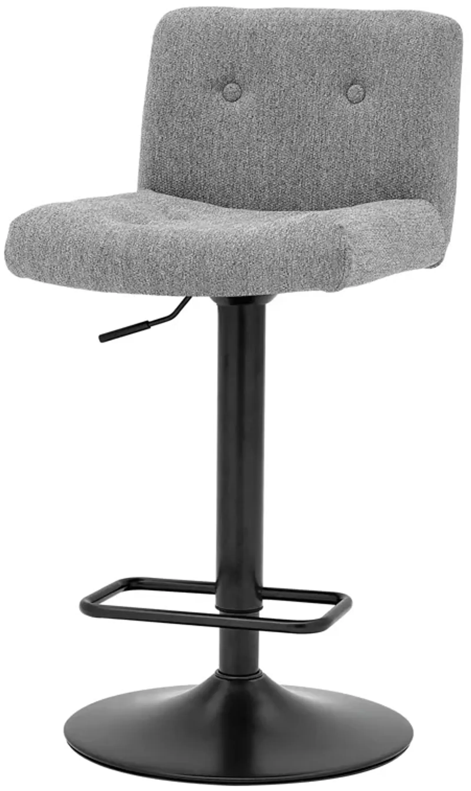 Jude  Fabric Gaslift Swivel Bar Stool, Strata Gray