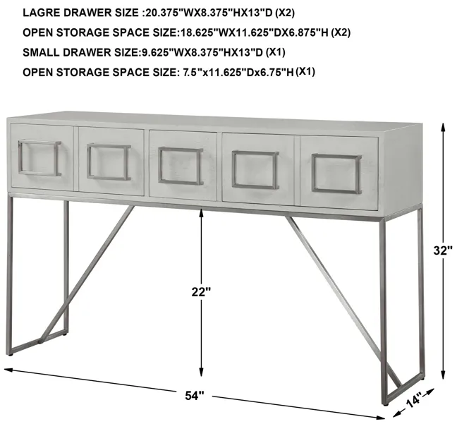 Abaya White Console Table