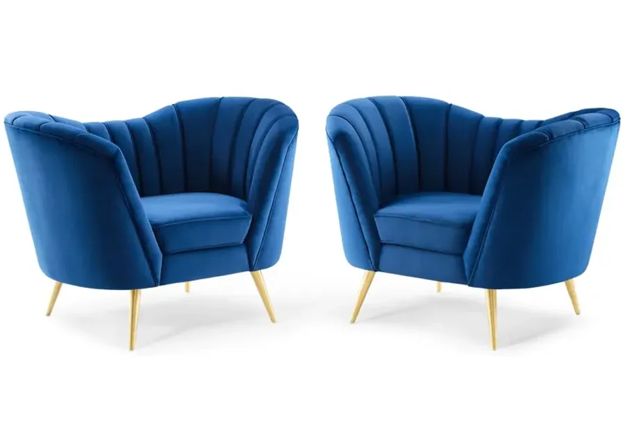 Opportunity Performance Velvet Armchair Set of 2