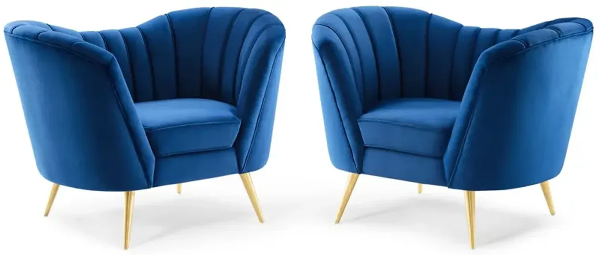 Opportunity Performance Velvet Armchair Set of 2