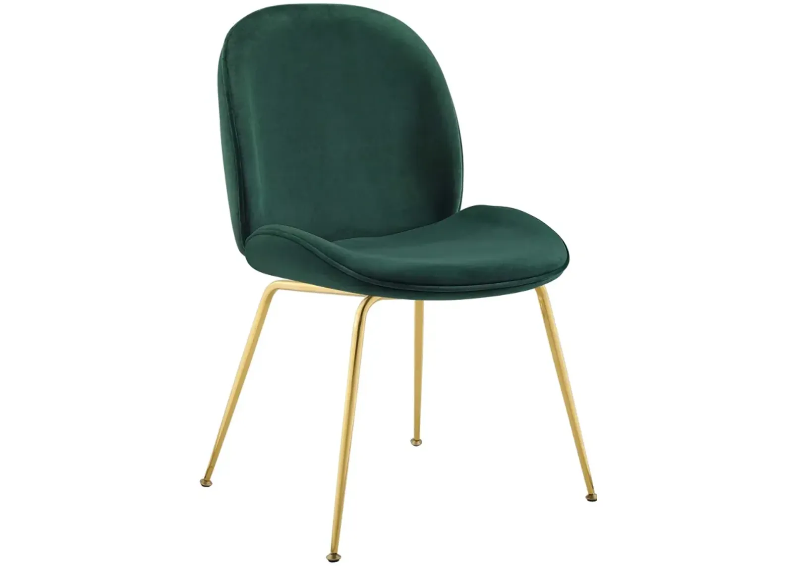 Scoop Gold Stainless Steel Leg Performance Velvet Dining Chair