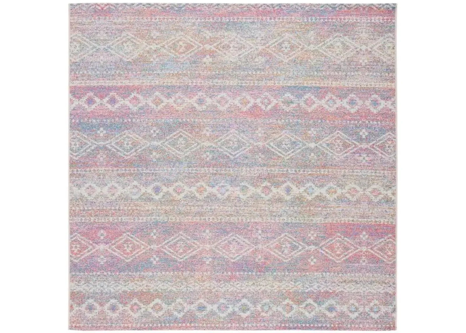 SUMMER 498 Pink  6'-7' X 6'-7' Square Square Rug