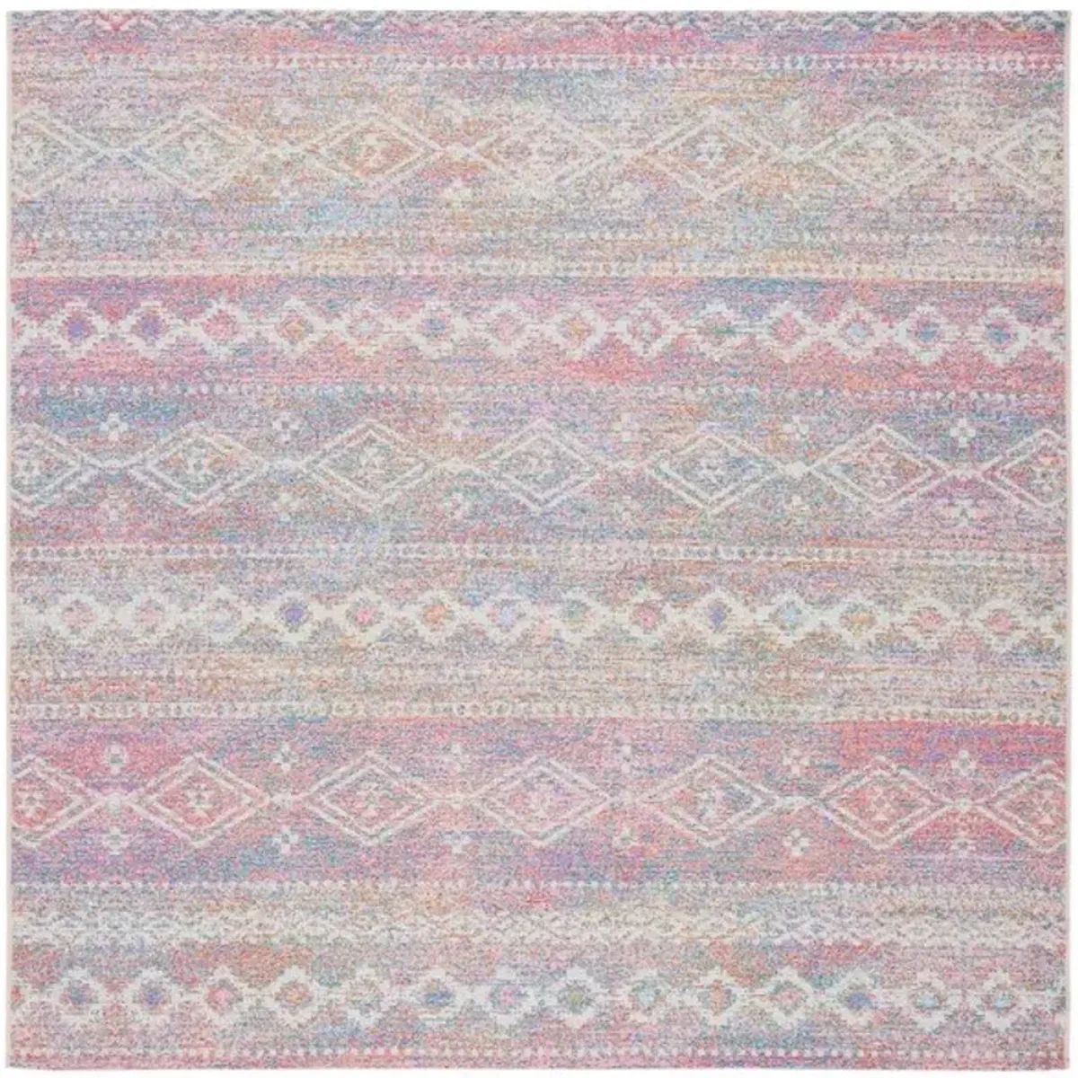 SUMMER 498 Pink  6'-7' X 6'-7' Square Square Rug