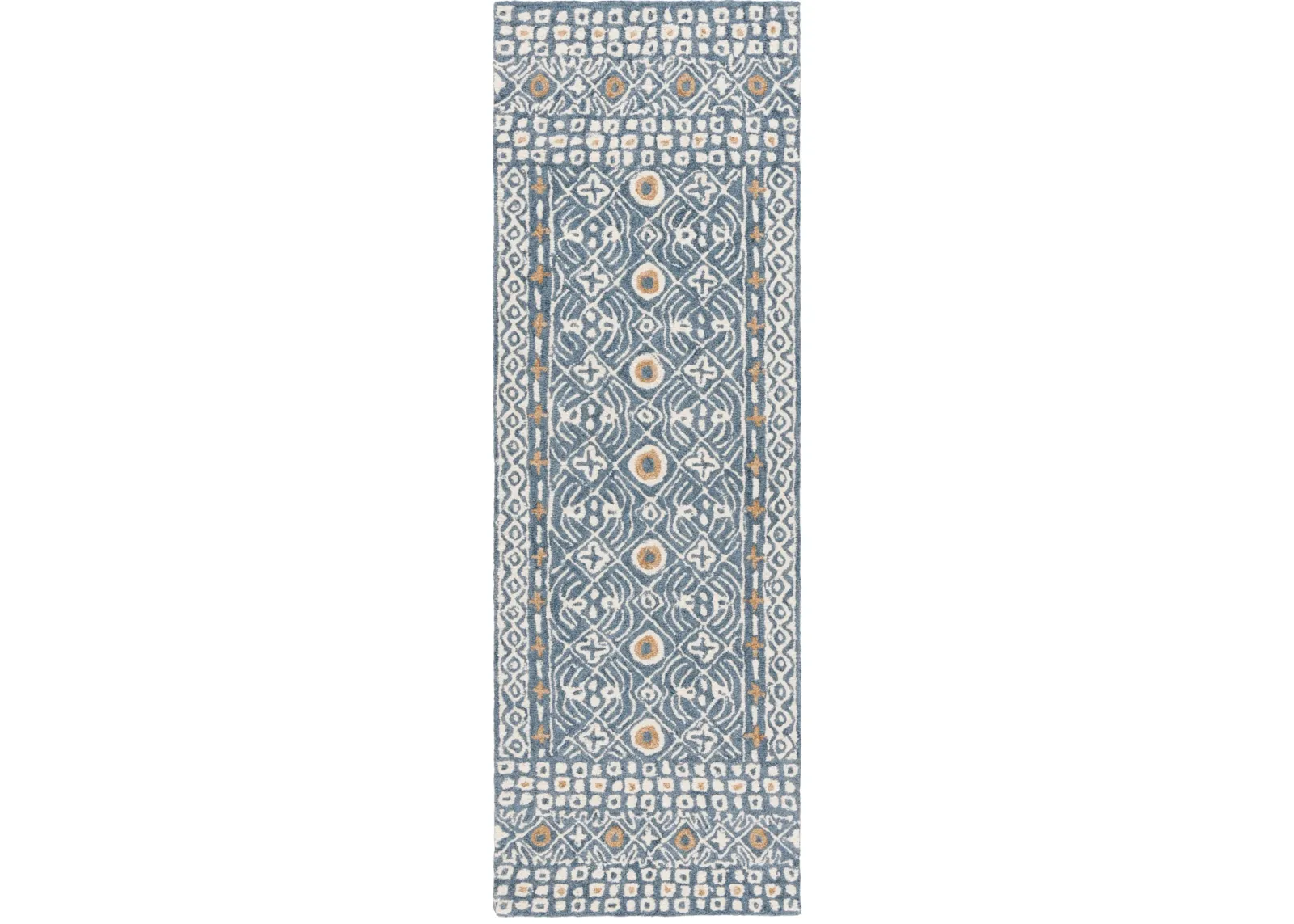 MICRO-LOOP 801 BLUE  2'-3' x 7' Runner Rug