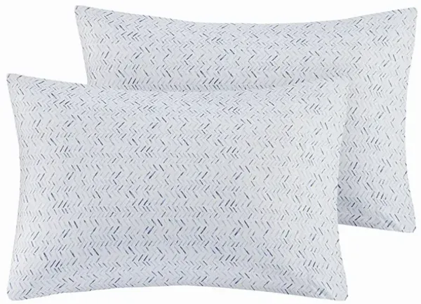 Intelligent Design Printed Microfiber Blue Chevron Sheet Set