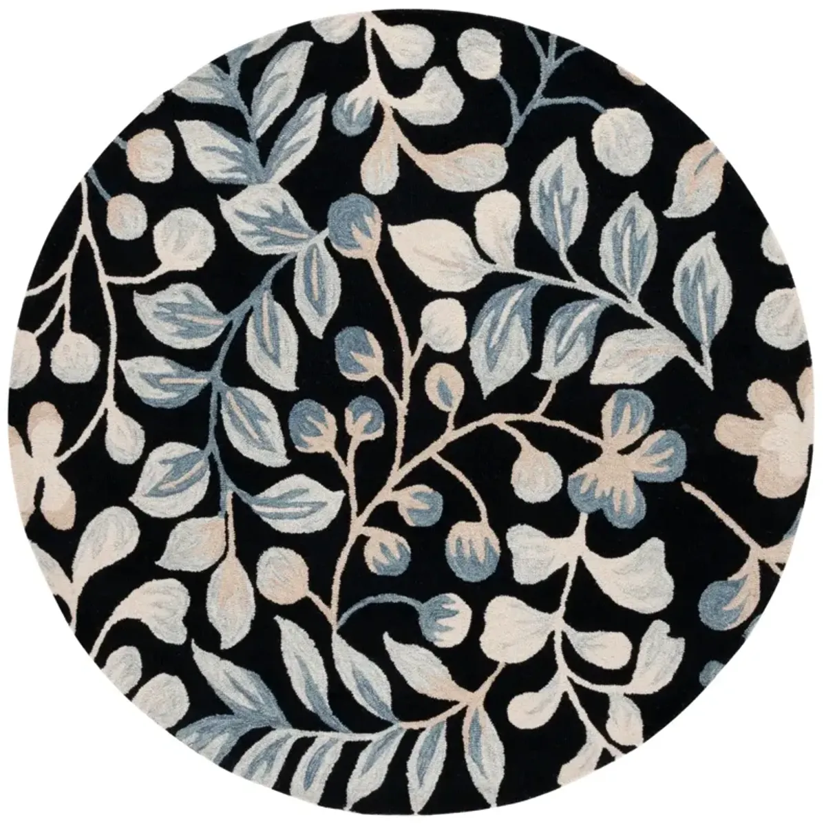 JARDIN 754 BLACK  6' x 6' Round Round Rug