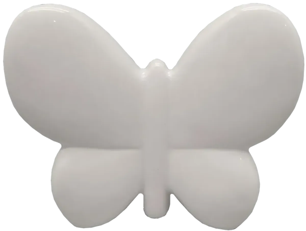 Cer, 6" Balloon Butterfly, White