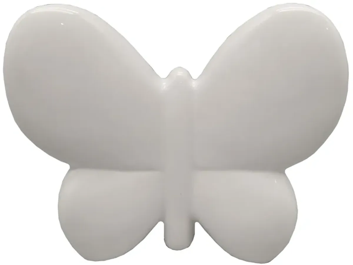 Cer, 6" Balloon Butterfly, White