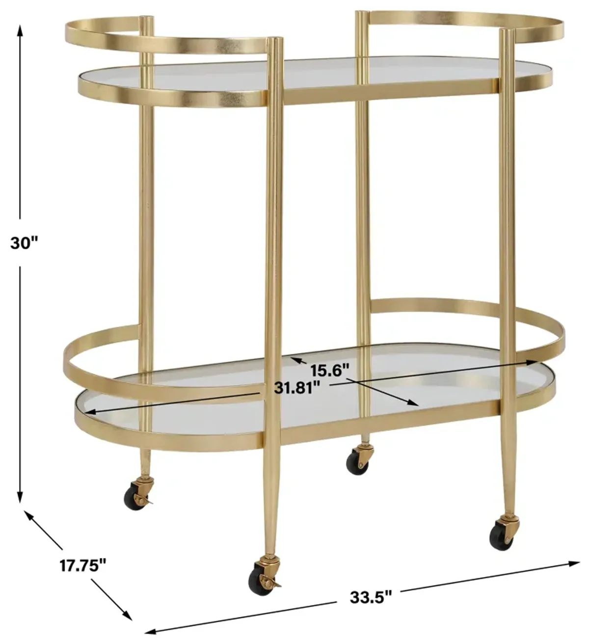 Isabelle Gold Bar Cart