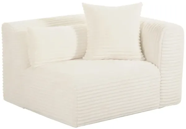 Tarra Fluffy Oversized Cream Corduroy Modular RAF Corner Chair