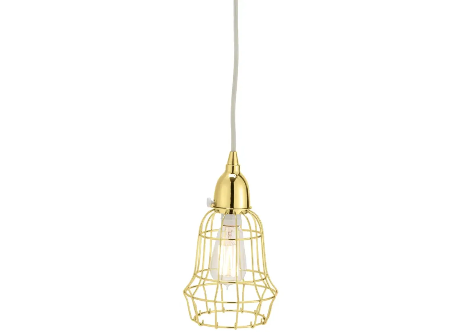 Gold Wire Barrel Pendant Light