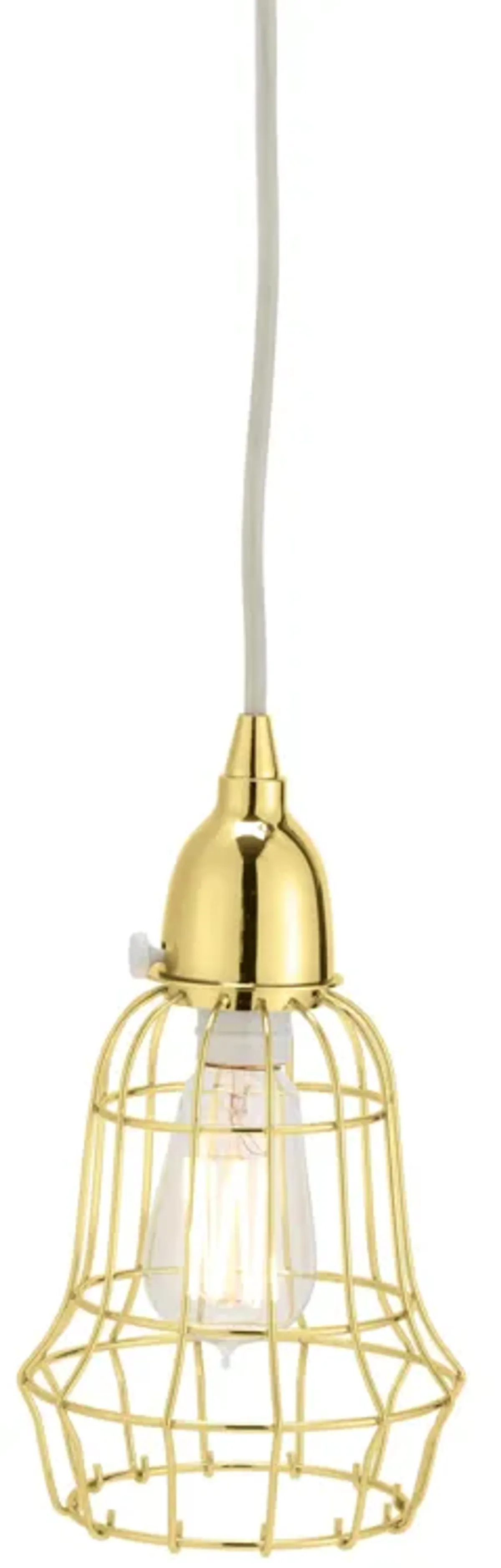 Gold Wire Barrel Pendant Light