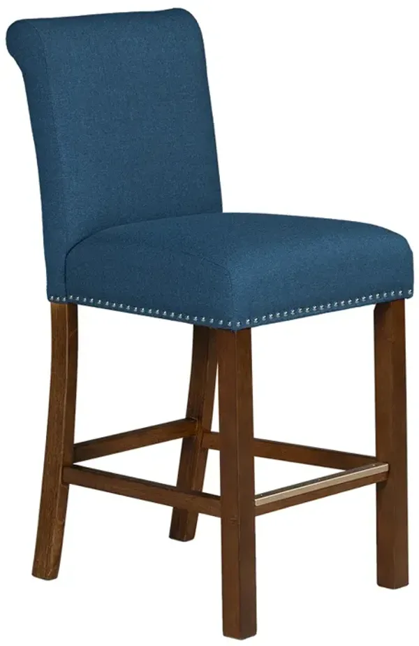 Upholstered Counter Stool with Nailhead Trim Set of 2