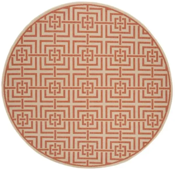 LINDEN 128 Collection LND128R-6R Cream / Rust 6'-7" X 6'-7" Round