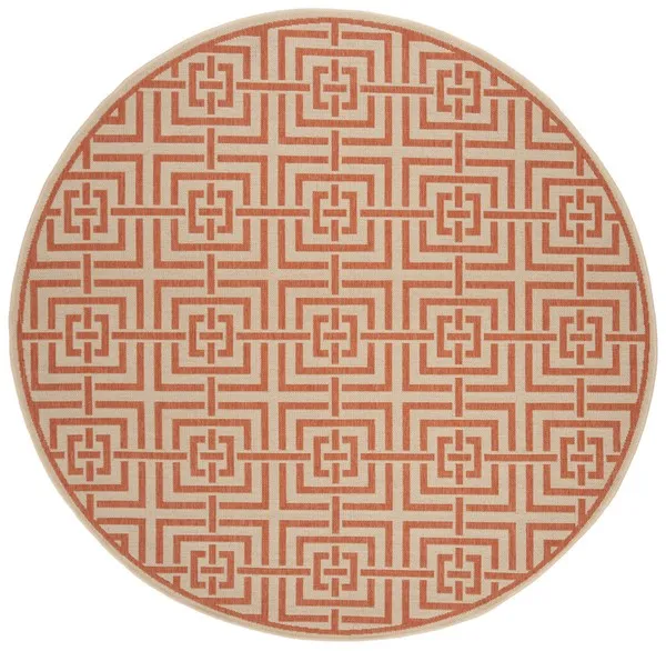 LINDEN 128 Collection LND128R-6R Cream / Rust 6'-7" X 6'-7" Round