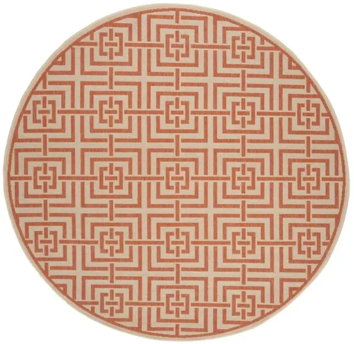 LINDEN 128 Collection LND128R-6R Cream / Rust 6'-7" X 6'-7" Round