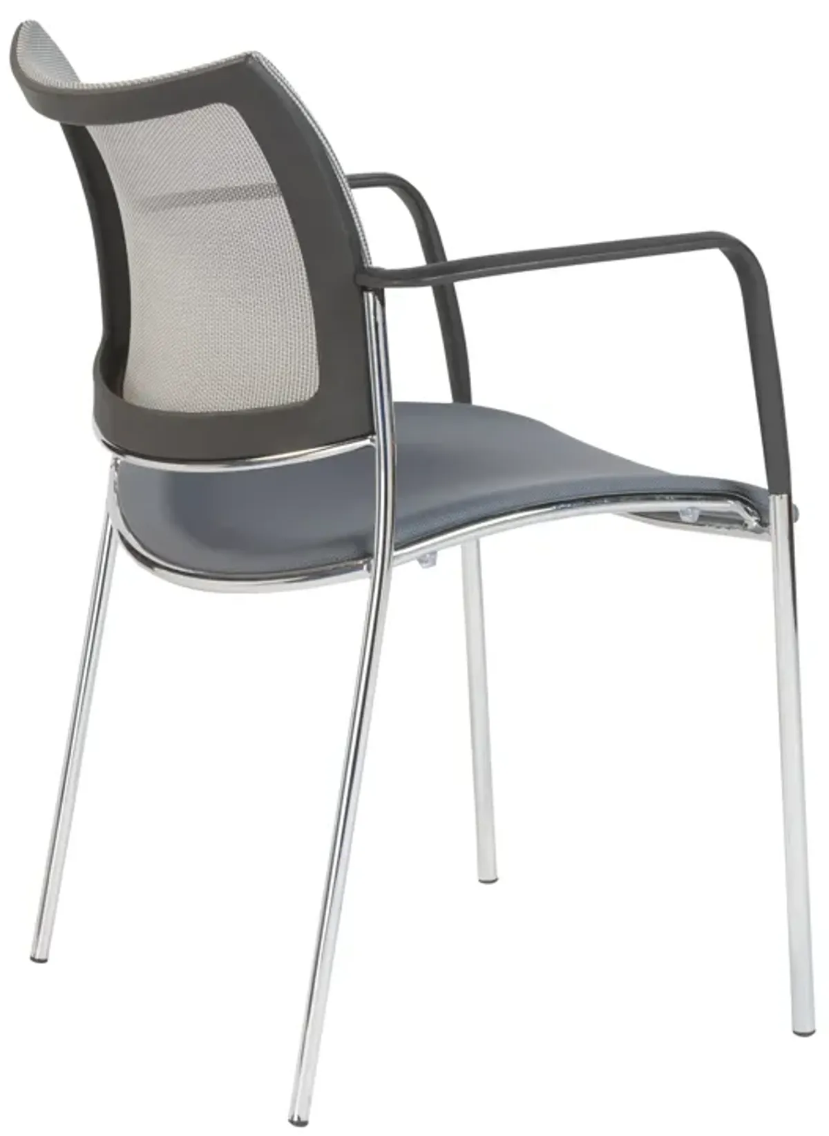 Vahn Stacking Visitor Chair in Gray with Chrome Base - Set of 2