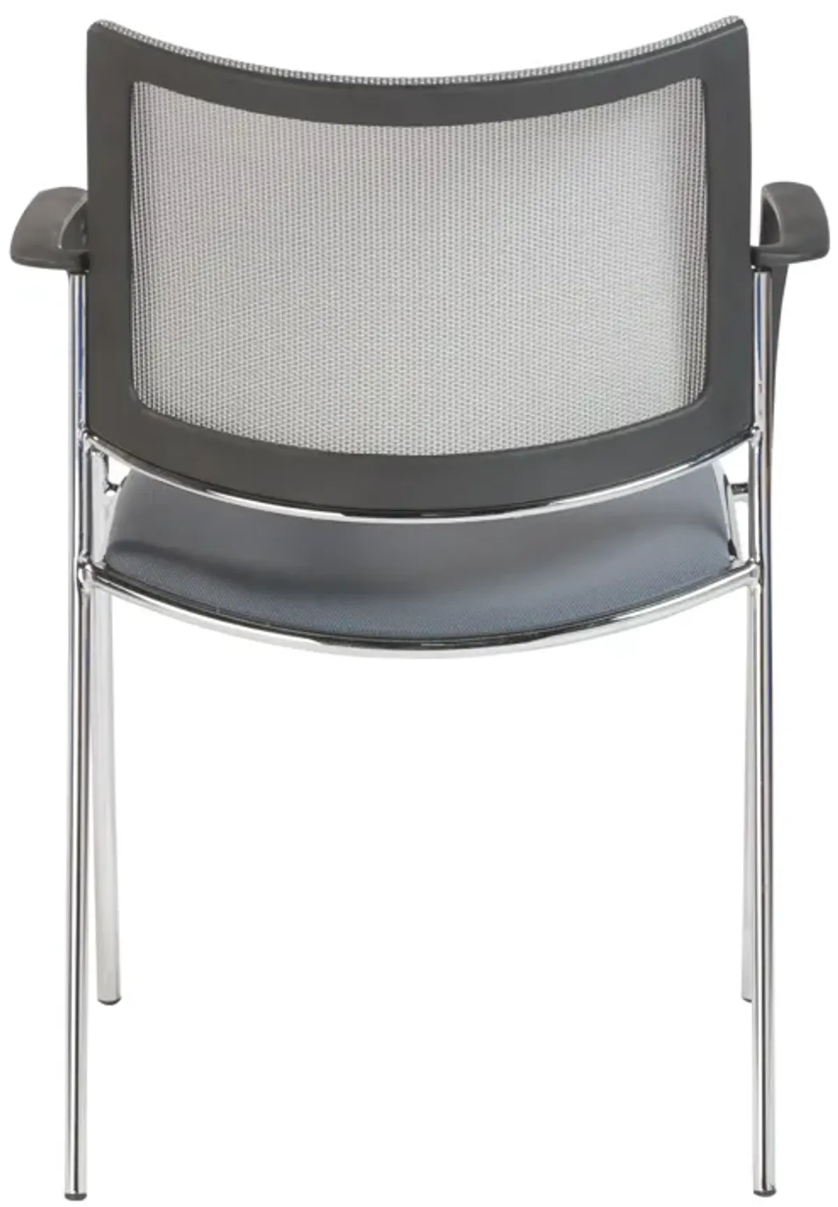 Vahn Stacking Visitor Chair in Gray with Chrome Base - Set of 2