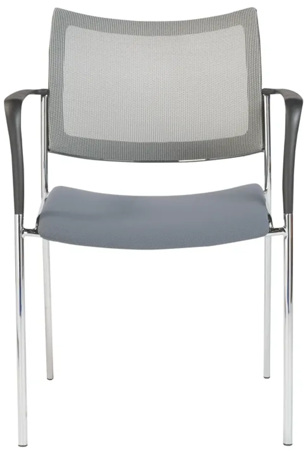 Vahn Stacking Visitor Chair in Gray with Chrome Base - Set of 2