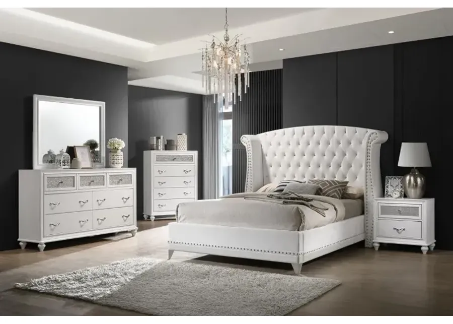 Barzini Upholstered Tufted Bedroom Set White