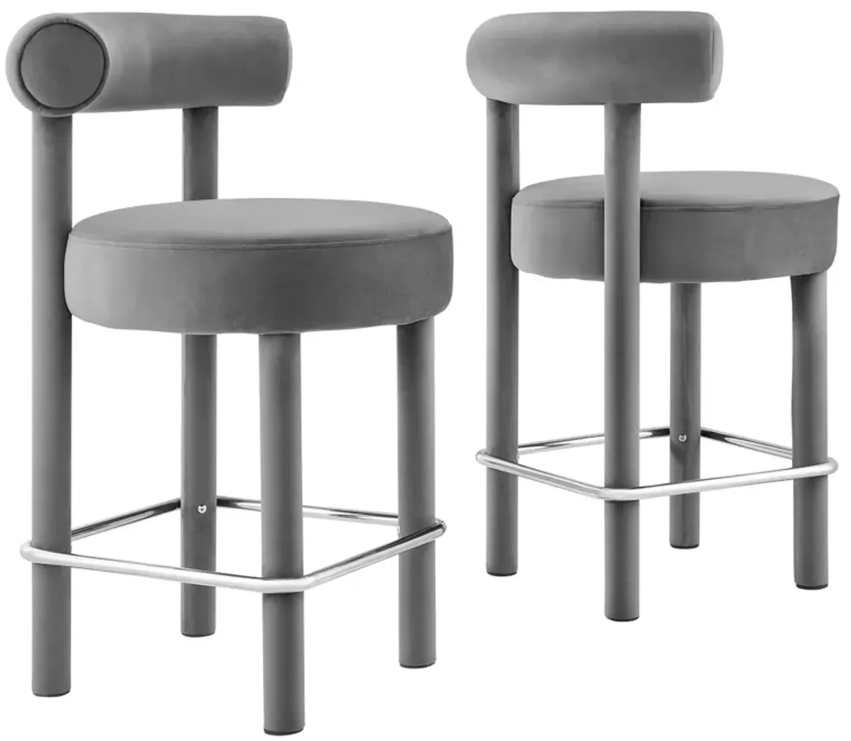 Toulouse Performance Velvet Counter Stool - Set of 2