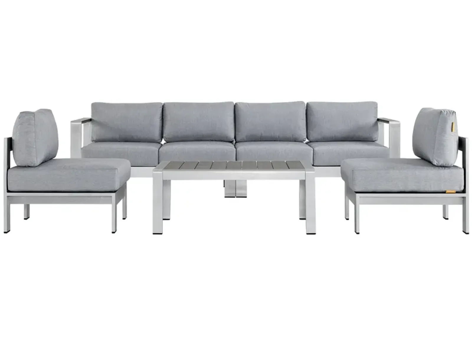 Shore 5 Piece Outdoor Patio Aluminum Sectional Sofa Set