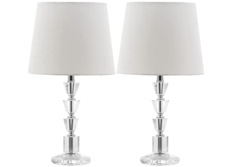 Harlow 16-Inch H Tiered Crystal Dark Grey Lamp - Set of 2