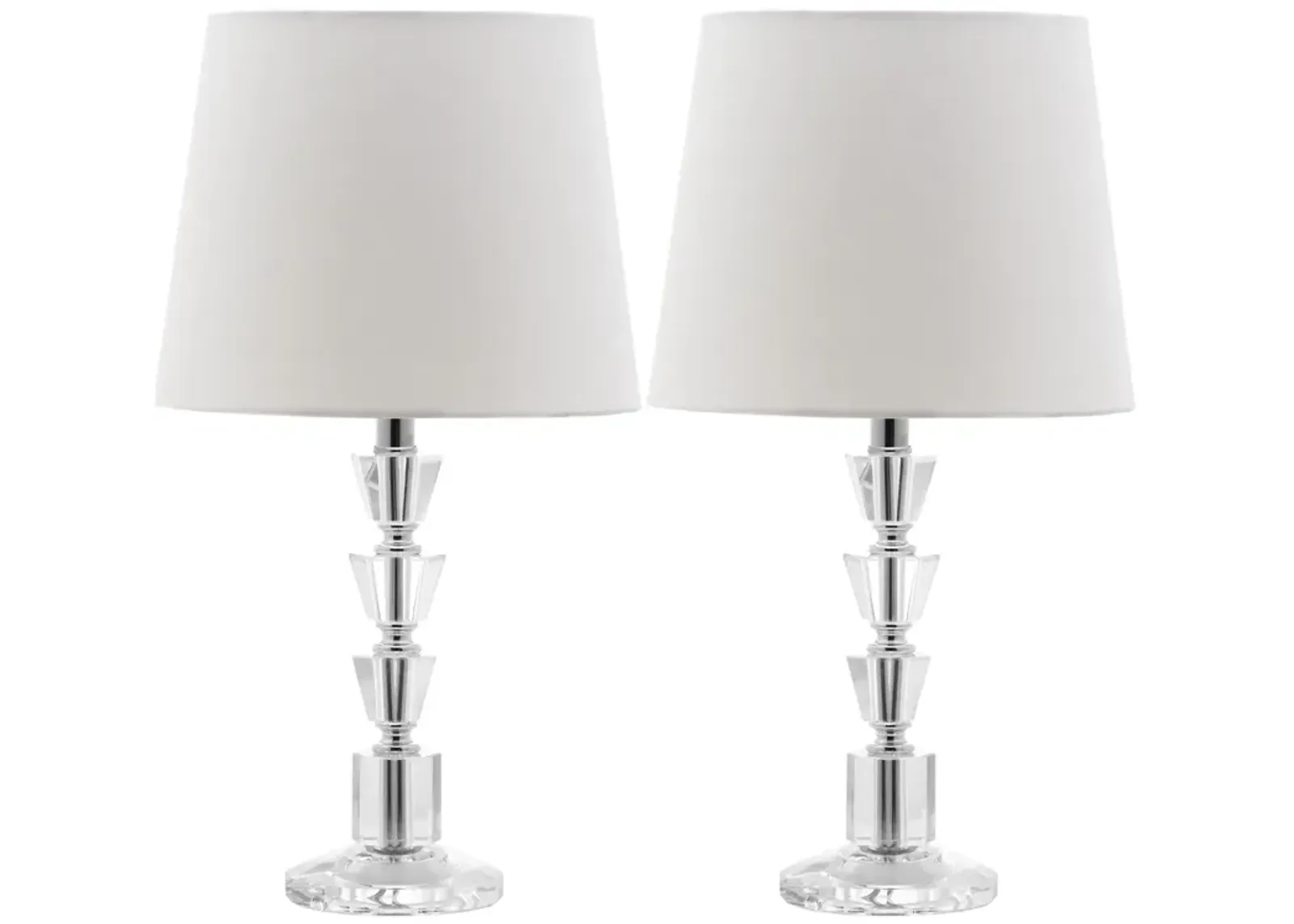 Harlow 16-Inch H Tiered Crystal Dark Grey Lamp - Set of 2