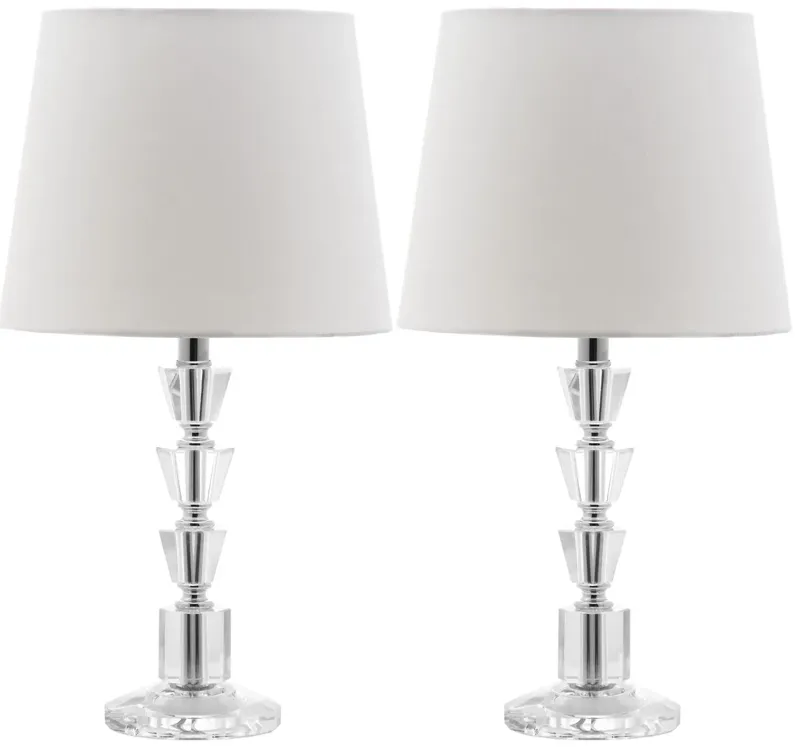 Harlow 16-Inch H Tiered Crystal Dark Grey Lamp - Set of 2