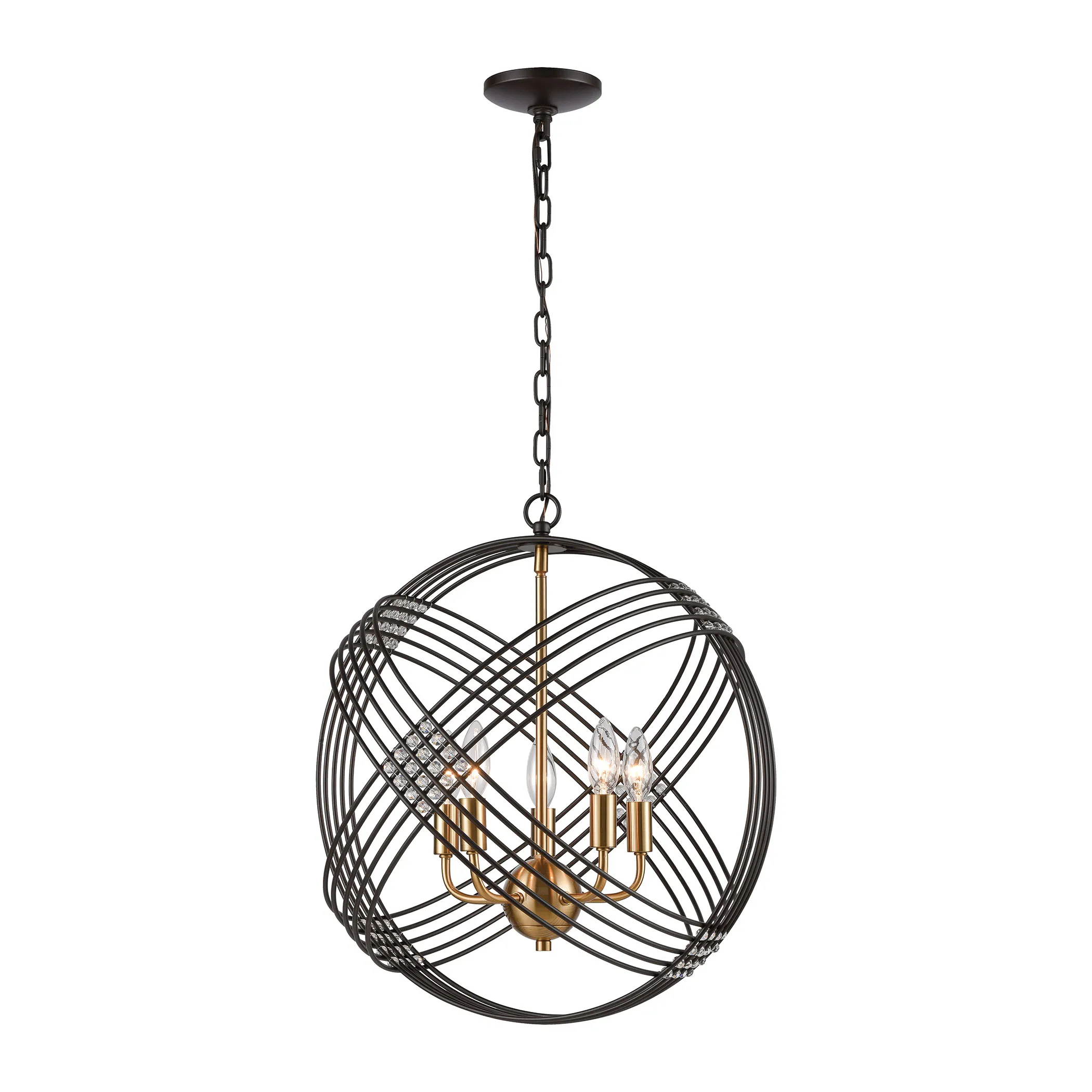 Concentric 19" Wide 5-Light Chandelier - Oil Rubbed Bronze