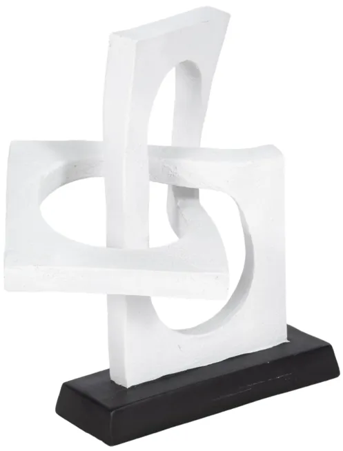 10" Links Sculpture Volcano Texture, White/black