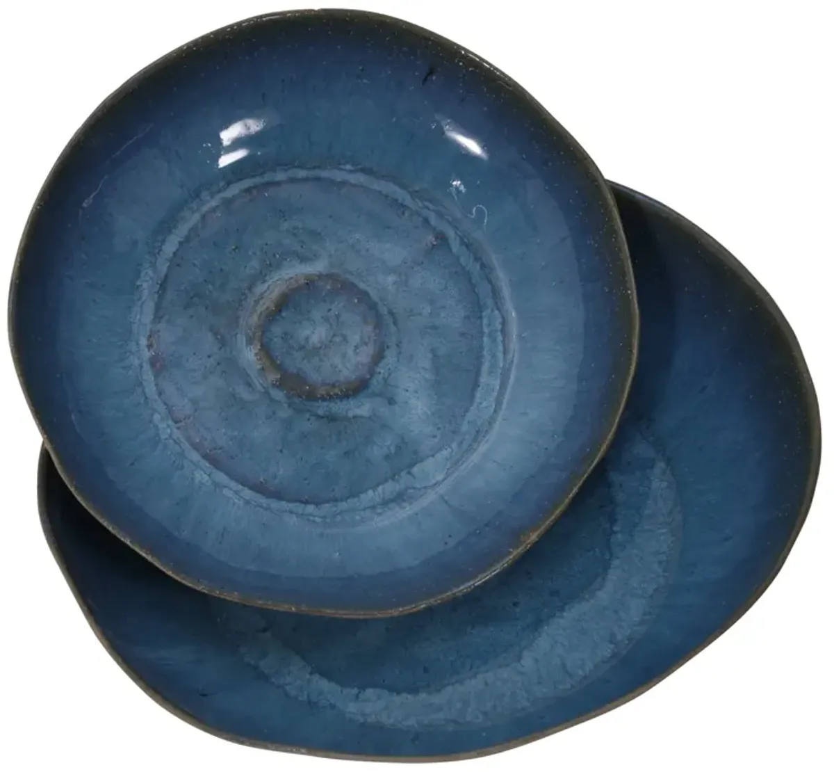 S/2 Ceramic 12/15" Bowls, Blue