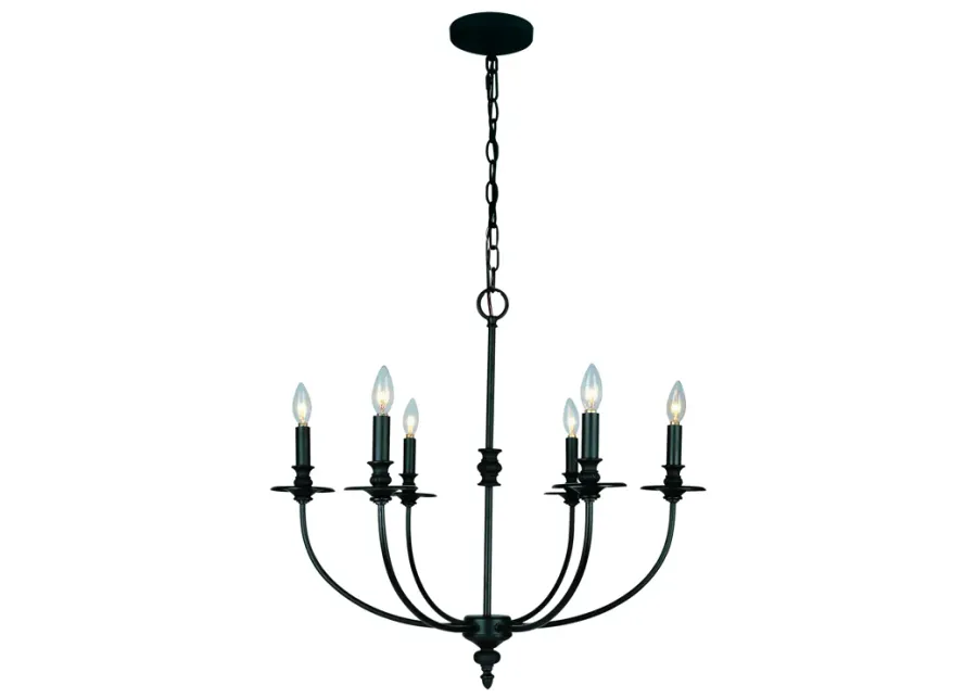 Hartford 25" Wide 6-Light Chandelier - Oil Rubbed Bronze