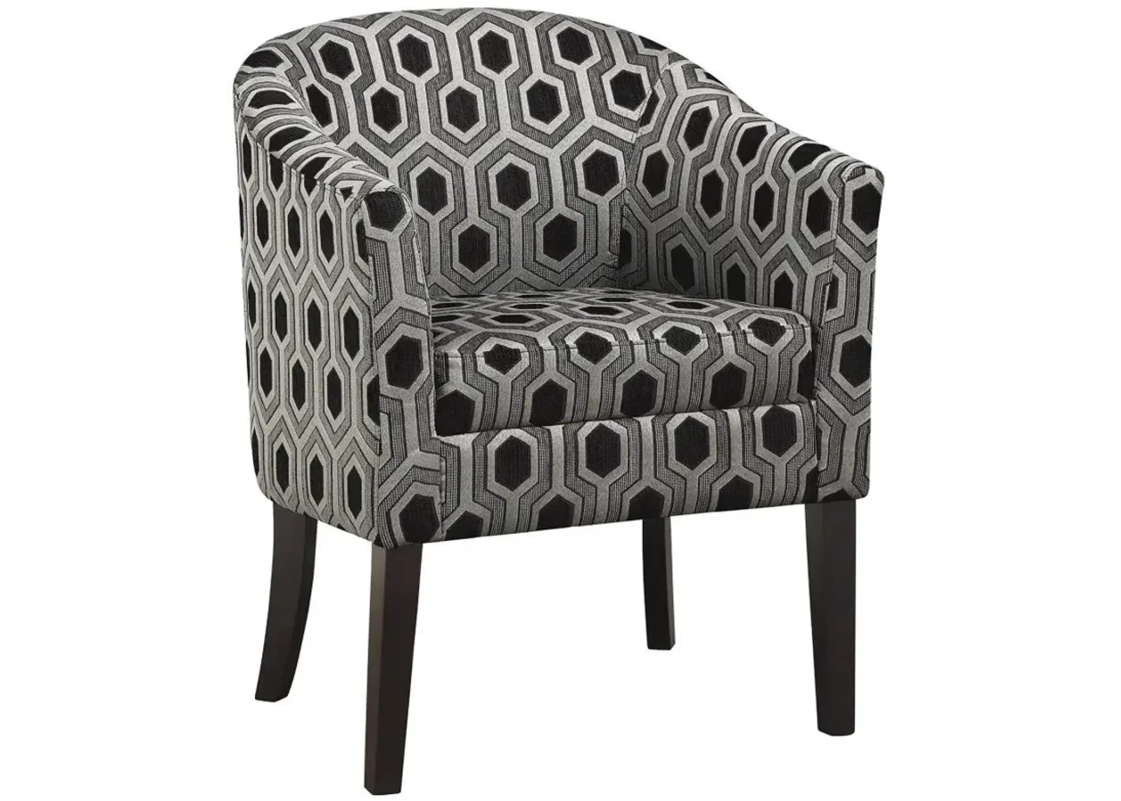 Jansen Hexagon Patterned Accent Chair Grey and Black