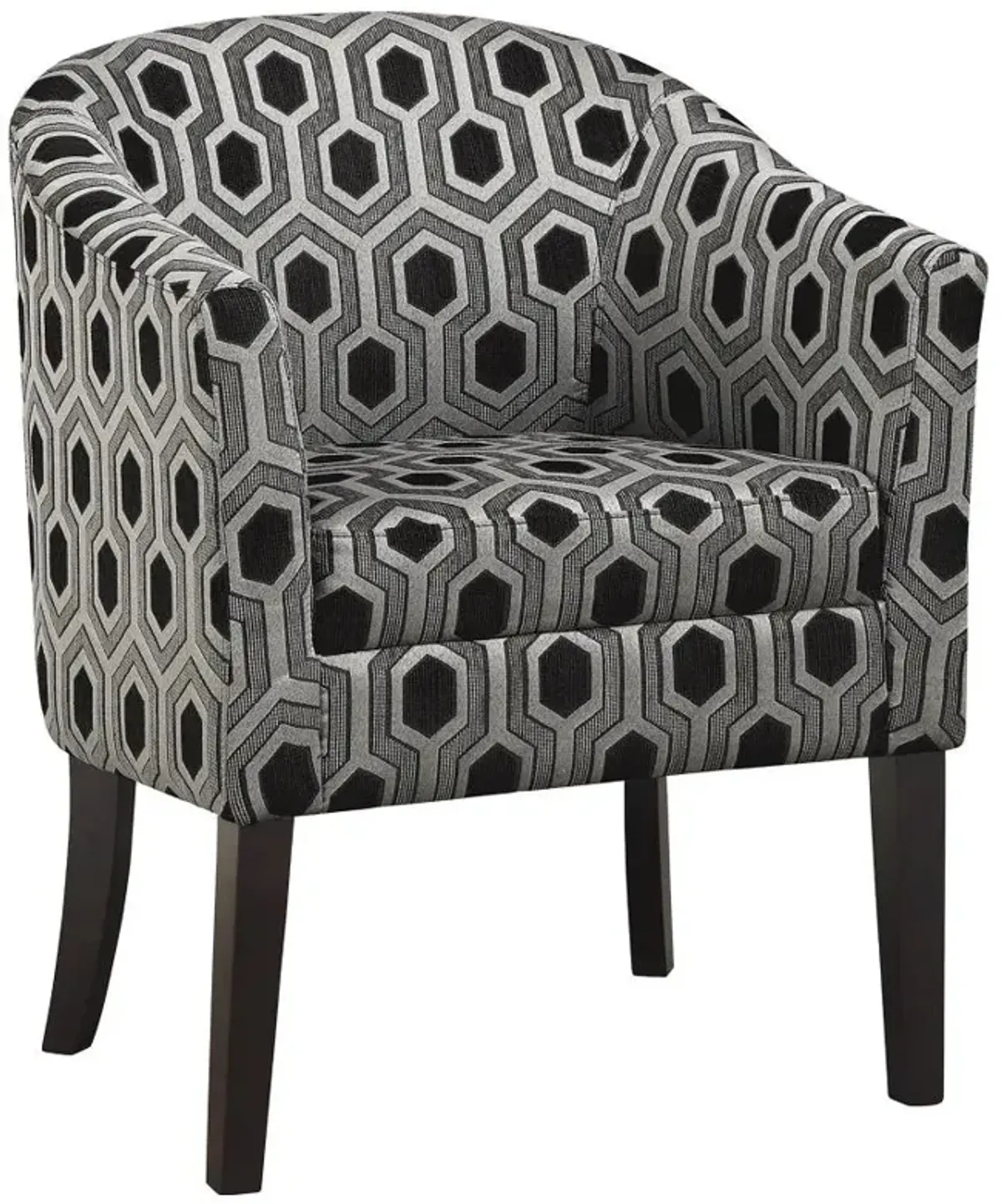 Jansen Hexagon Patterned Accent Chair Grey and Black