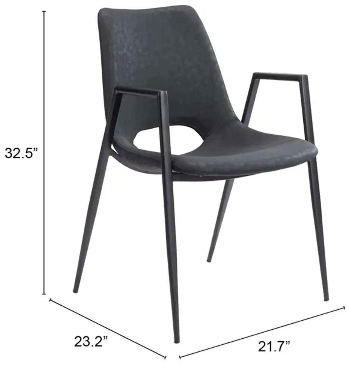 Desi Dining Chair (Set of 2) Black