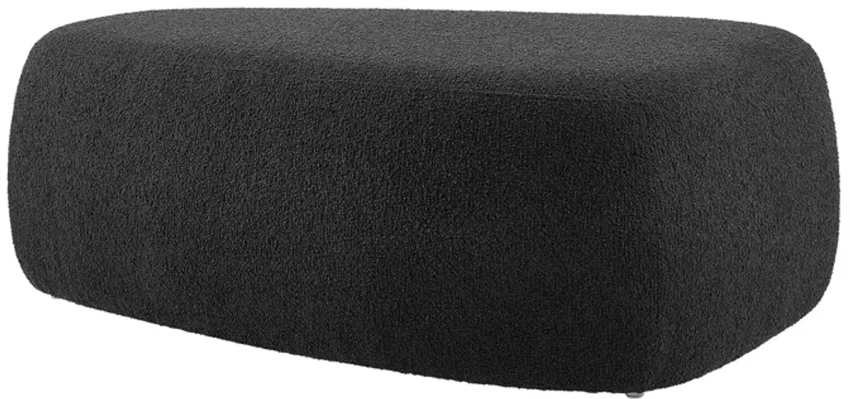 Carlese Fabric Big Ottoman, Palladian Charcoal