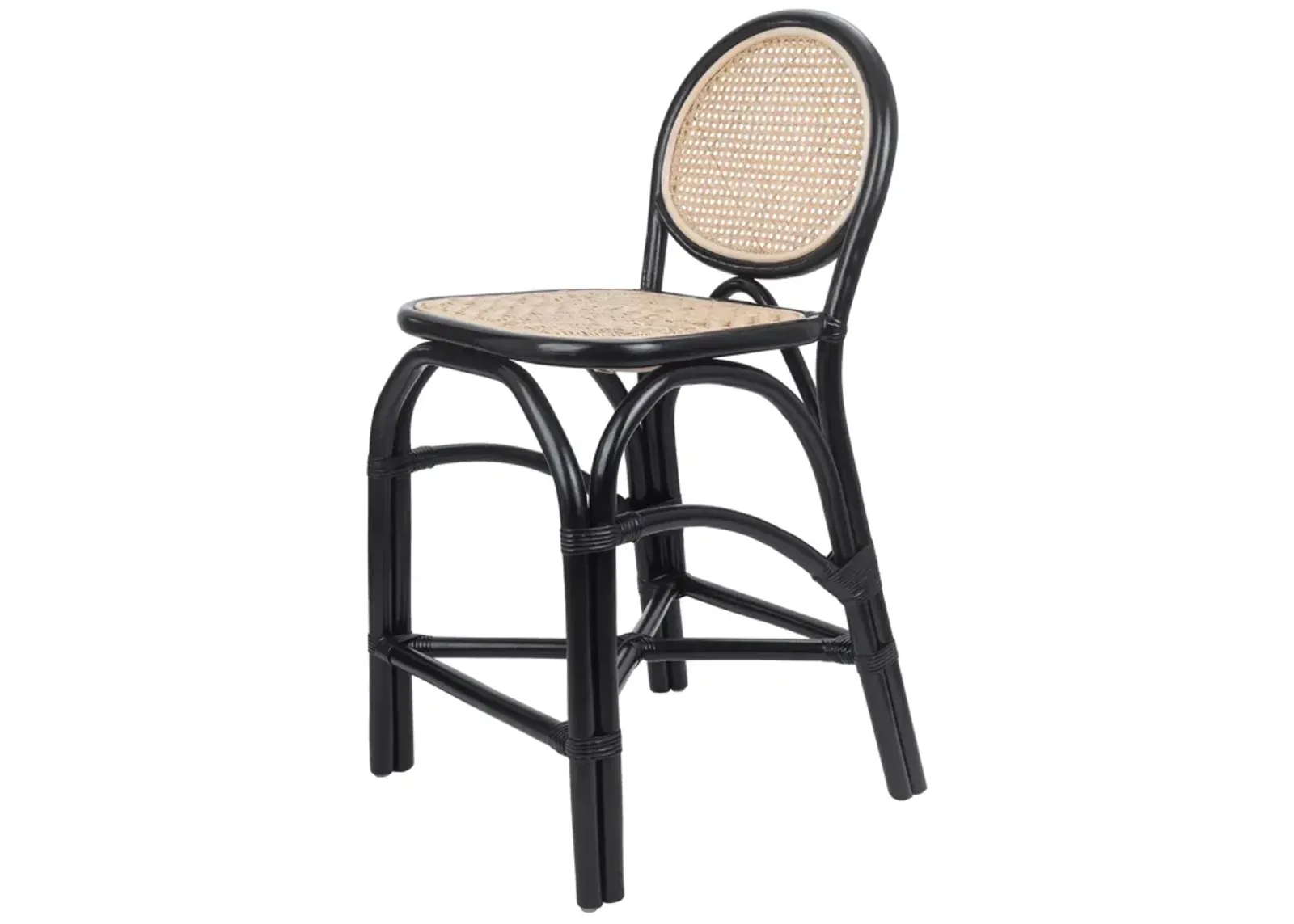 Kalyna Rattan Counter Stool, Black/Natural  