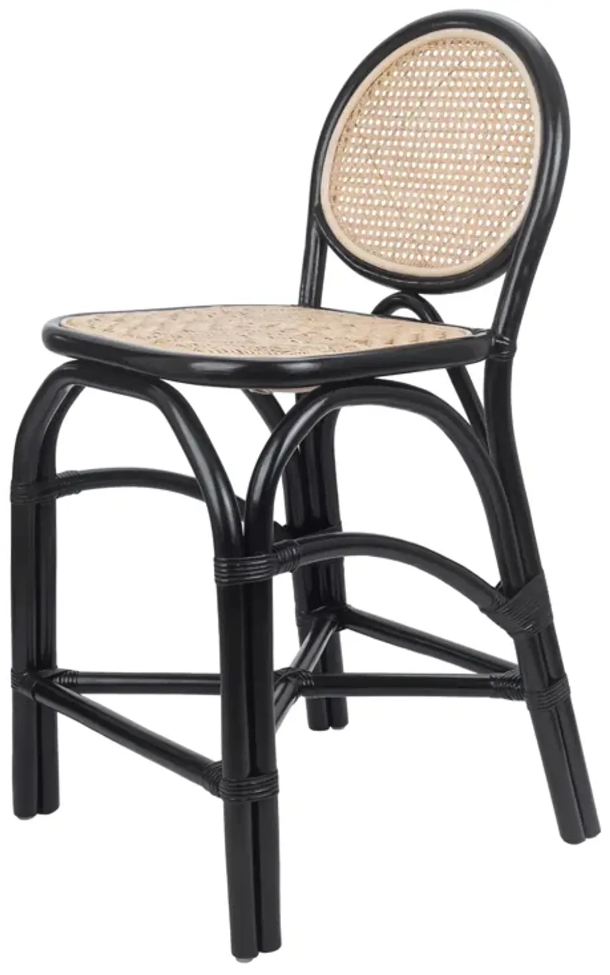 Kalyna Rattan Counter Stool, Black/Natural  