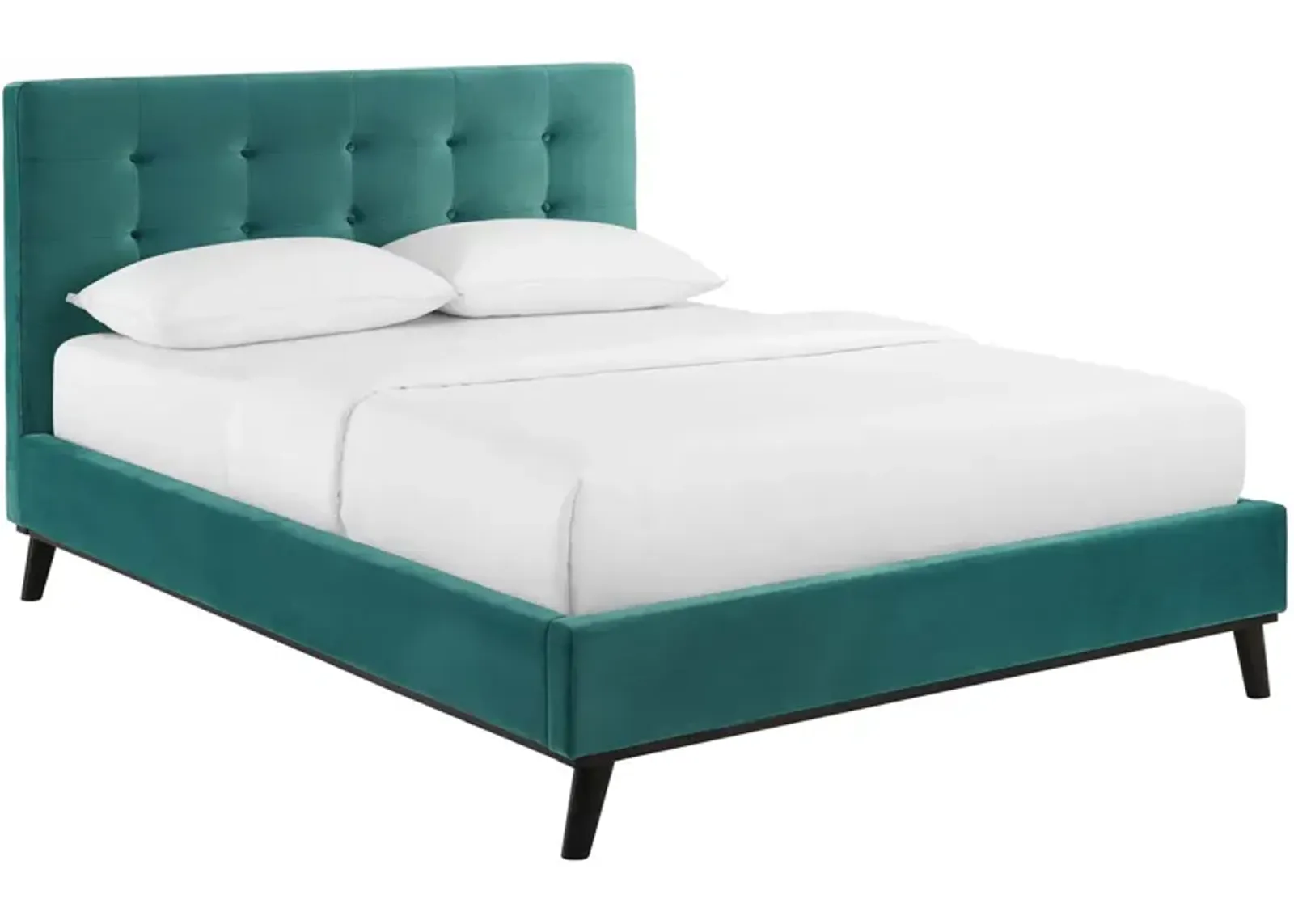 McKenzie Queen Biscuit Tufted Performance Velvet Platform Bed