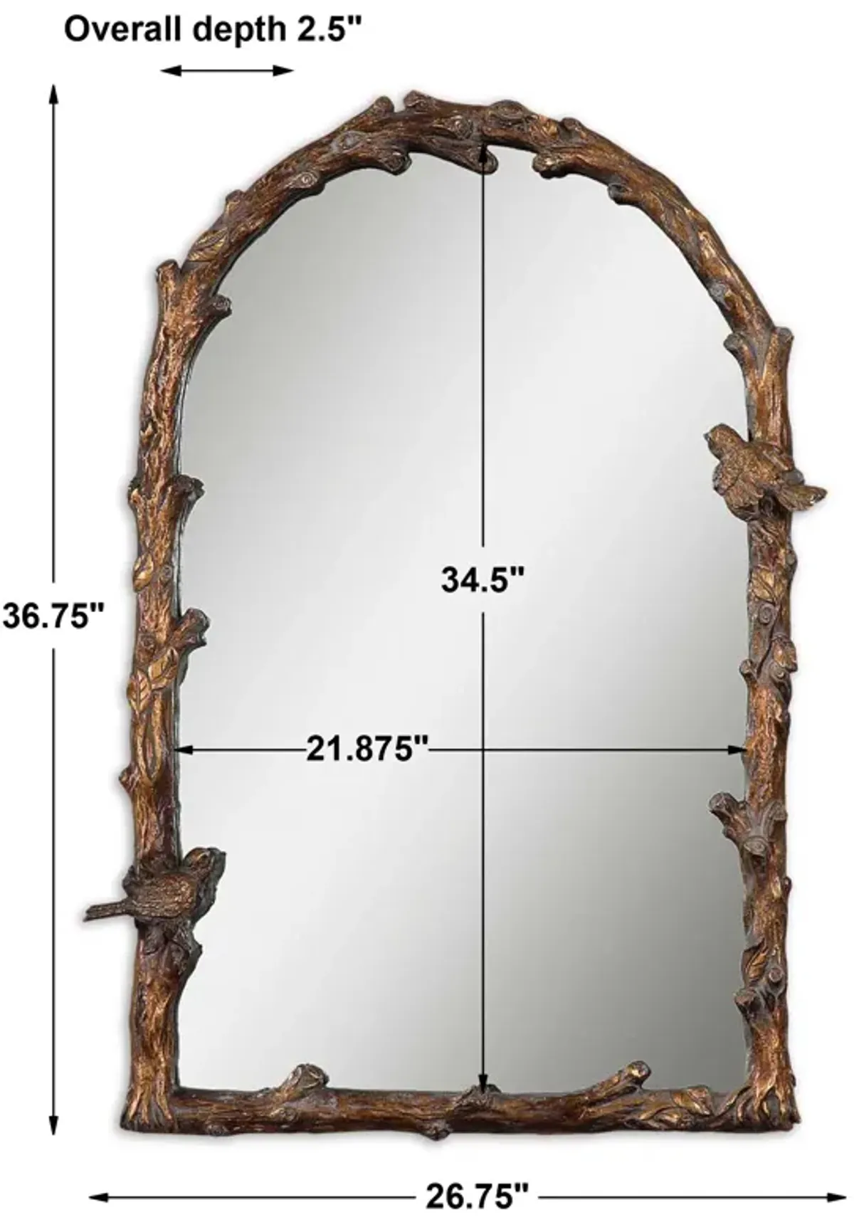 Paza Antique Gold Arch Mirror