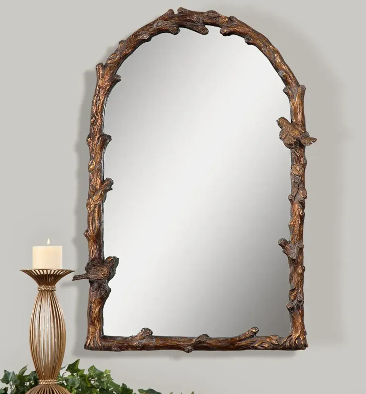 Paza Antique Gold Arch Mirror