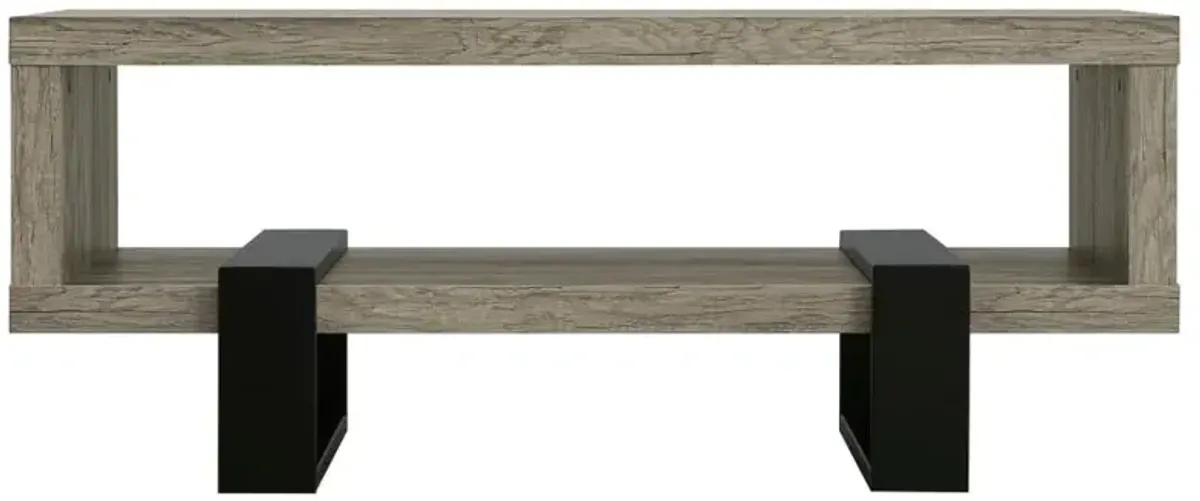 Adelynn Coffee Table with Shelf Grey Driftwood