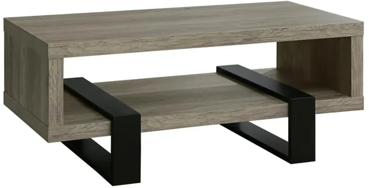 Adelynn Coffee Table with Shelf Grey Driftwood