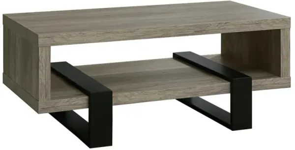 Adelynn Coffee Table with Shelf Grey Driftwood