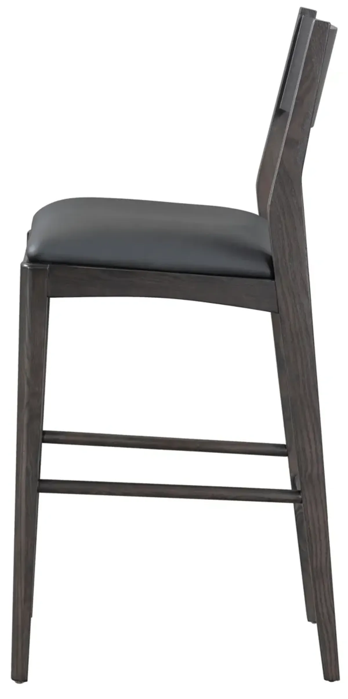 Rooney 30" Top Grain Leather Bar Stool in Black