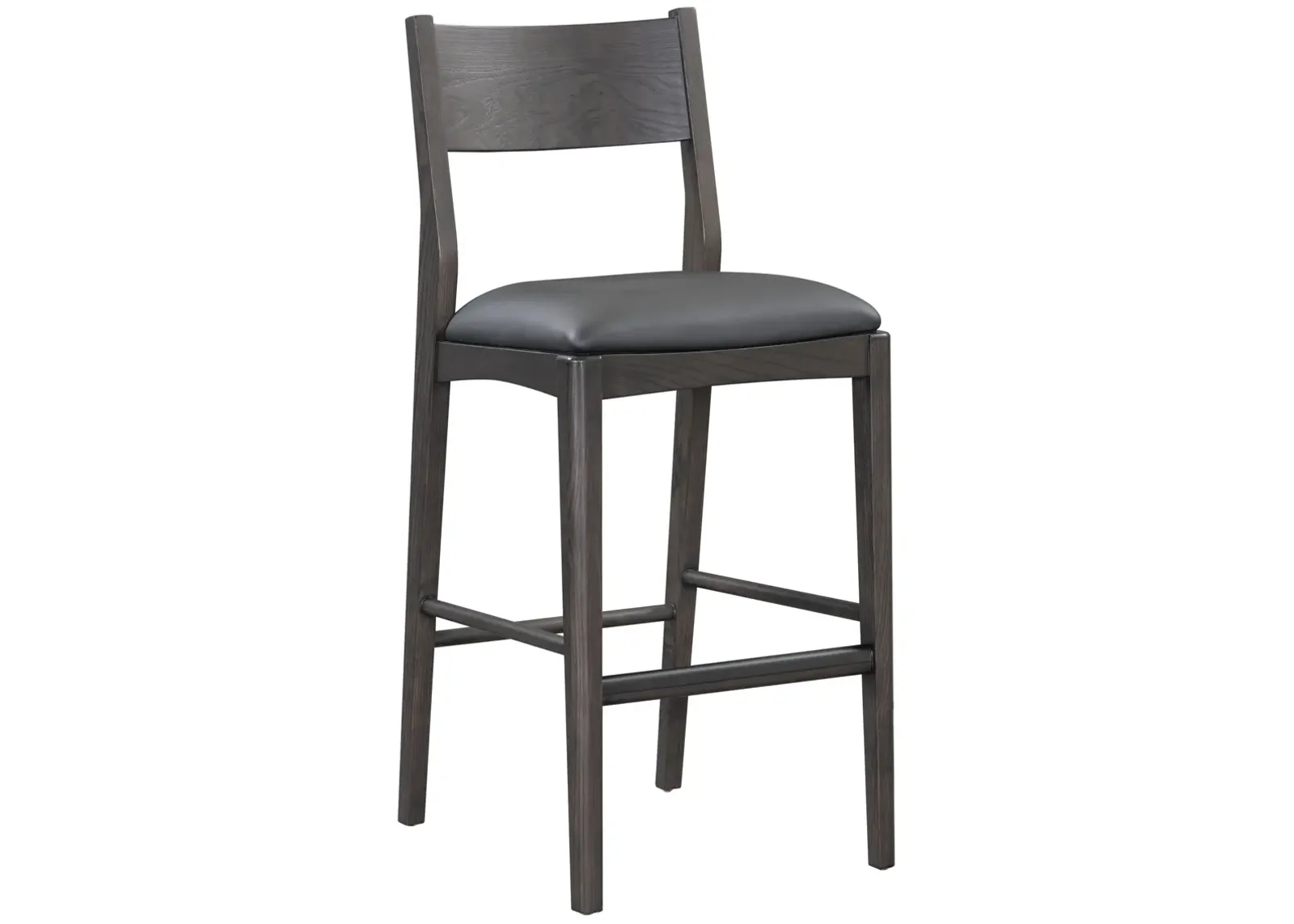 Rooney 30" Top Grain Leather Bar Stool in Black